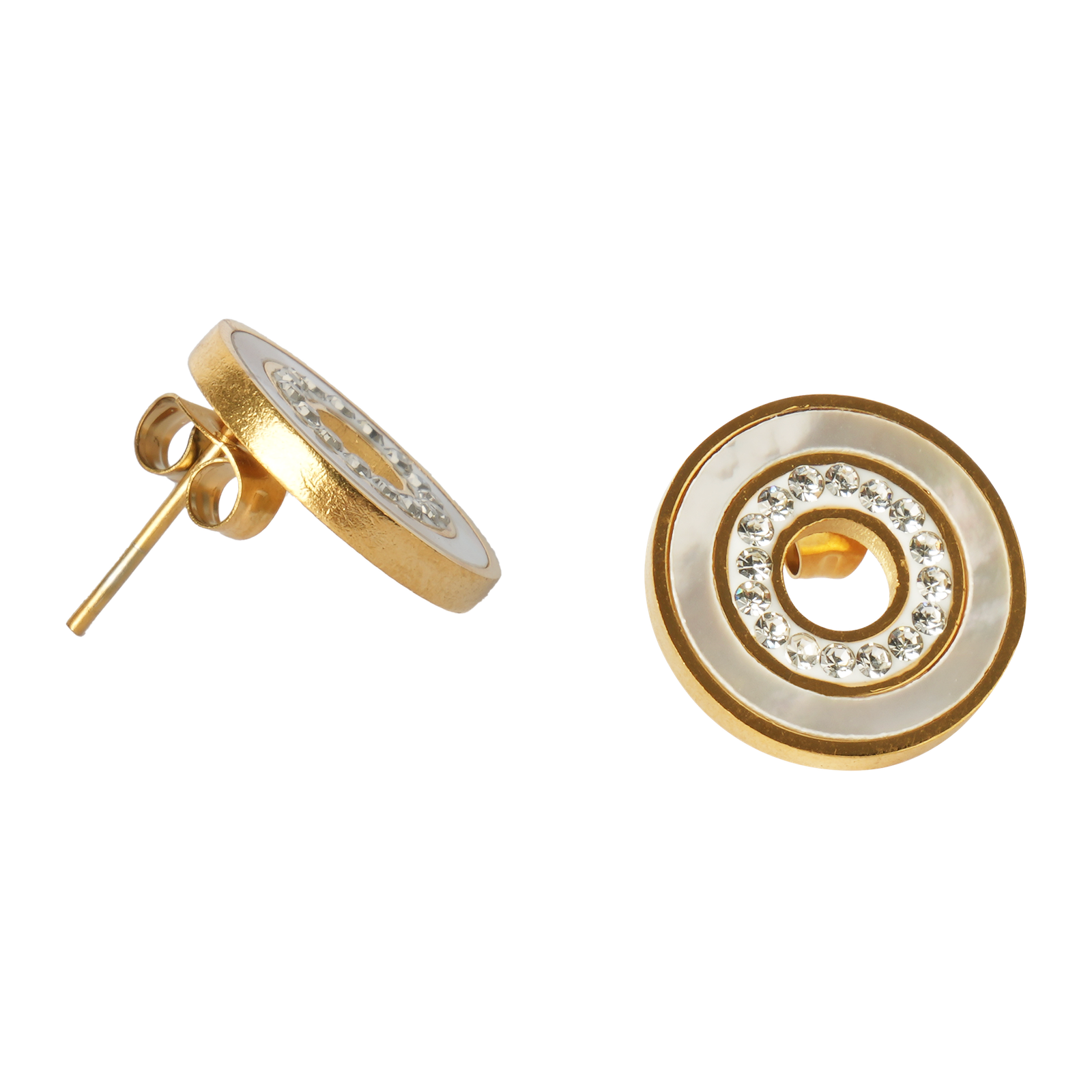 AFRA JEW Glaze Set | Gold Stainless Steel Necklace & Earrings | Glossy Elegant Jewelry | AFJ10008S - Image 3