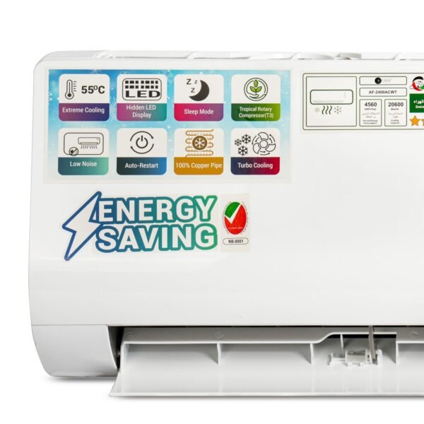 AFRA 1.5 Ton Wall Split AC AF-1800ACWT – T3 R410a, Hidden LED, Sleep Mode & Auto Restart - Image 2