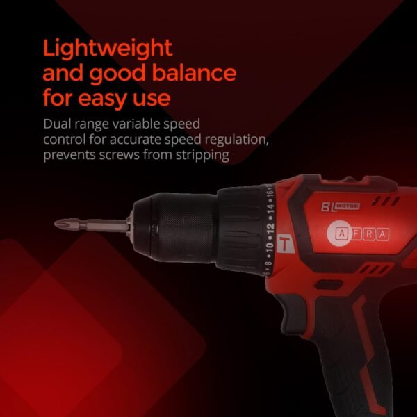 AFRA Cordless Brushless Drill - Model AFT-13-20CDRD | 20V Max | 13mm Chuck | 60N·m Torque - Image 6