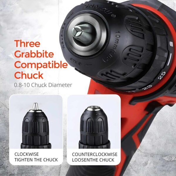 AFRA Cordless Brushless Drill - Model AFT-13-20CDRD | 20V Max | 13mm Chuck | 60N·m Torque - Image 3