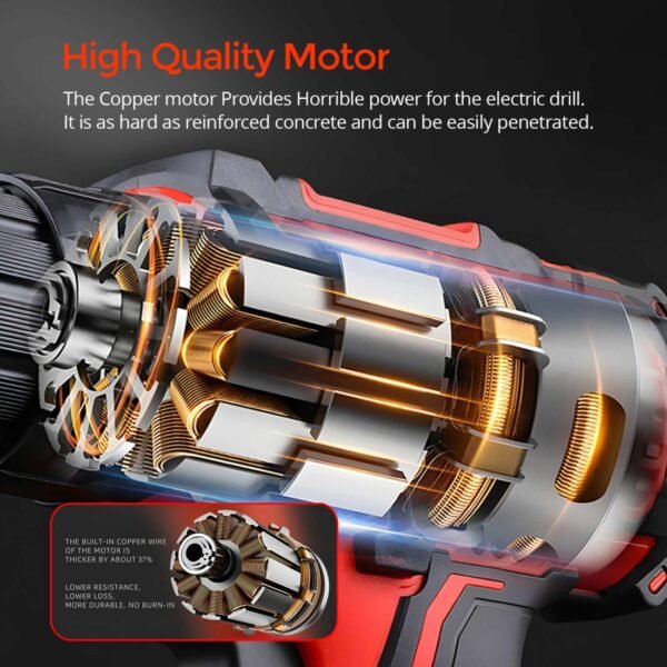 AFRA Cordless Brushless Drill - Model AFT-13-20CDRD | 20V Max | 13mm Chuck | 60N·m Torque - Image 2