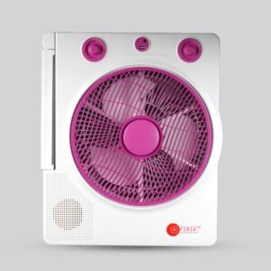 AFRA 12-Inch Rechargeable Fan, 220-240V, LED Light, USB, Solar Charging – AF-3200RECF, 2Y Warranty