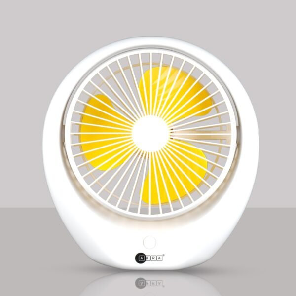 AFRA Portable Rechargeable Compact Fan, 6-Inch, 1800mAh, Low Noise, Adjustable – AF-1010USBF, 2Y Warranty