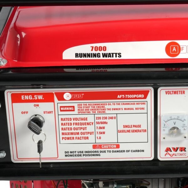 AFRA AFT-7500PGRD Gasoline Generator | 7.5KW Max Power, Recoil & Electric Start, Low Noise - Image 5