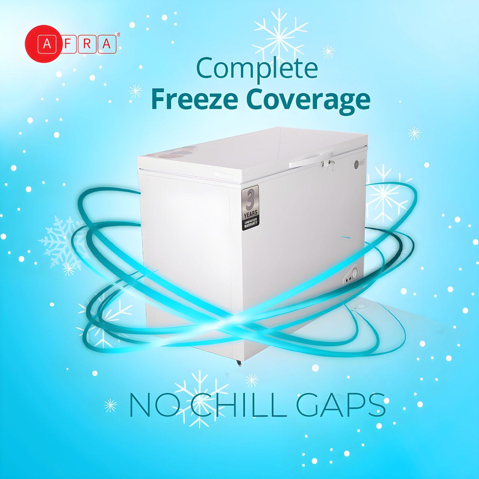 AFRA Chest Freezer 260L – Low Noise, Defrost Function, ESMA Certified – Model AF-2600CFWT - Image 4