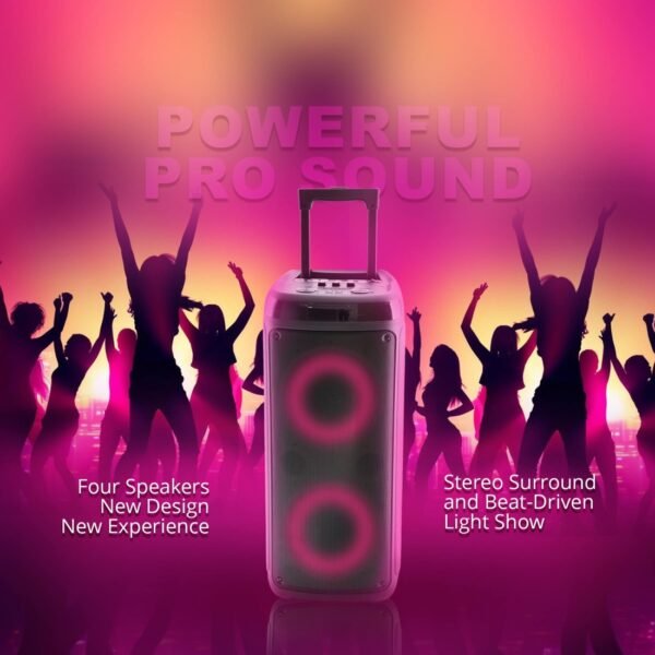 AFRA Trolley Speaker | 60W Dual Speakers | 4000mAh Battery | True Wireless Stereo | AF-60TSBK - Image 2
