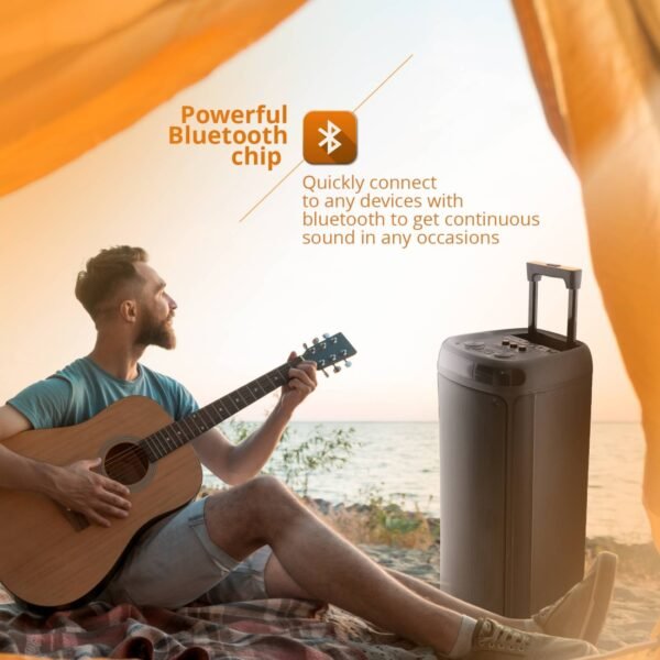 AFRA Trolley Speaker | 60W Dual Speakers | 4000mAh Battery | True Wireless Stereo | AF-60TSBK - Image 3