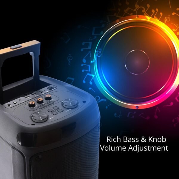 AFRA Trolley Speaker | 60W Dual Speakers | 4000mAh Battery | True Wireless Stereo | AF-60TSBK - Image 5