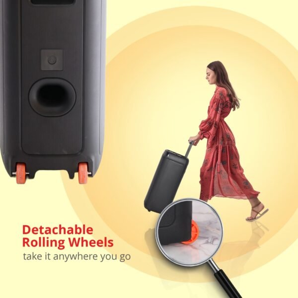 AFRA Trolley Speaker | 60W Dual Speakers | 4000mAh Battery | True Wireless Stereo | AF-60TSBK - Image 4