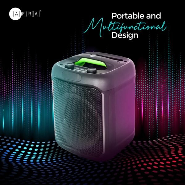 AFRA Bluetooth Speaker | 30W Ultra Bass | RGB Lighting | Rechargeable Battery | AF-0030BSBK - Image 4