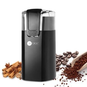 AFRA Coffee Grinder, 150W, Adjustable Grind, 60g Capacity, Black Finish – AF-6150CGRBL
