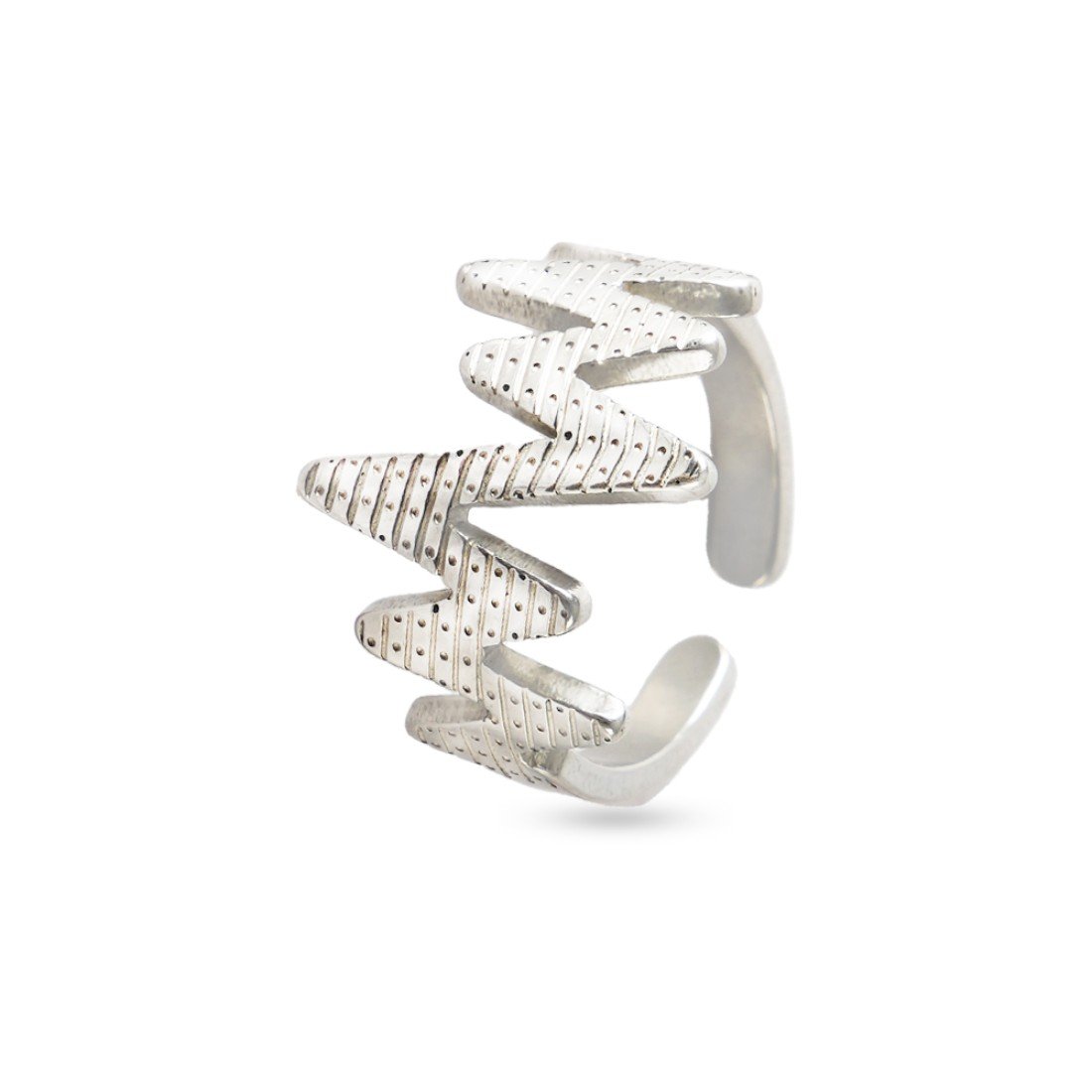 AFRA JEW Heartbeat Ring | Silver Stainless Steel | Pulse Design | Elegant Minimalist Jewelry AFJ11003R - Image 4