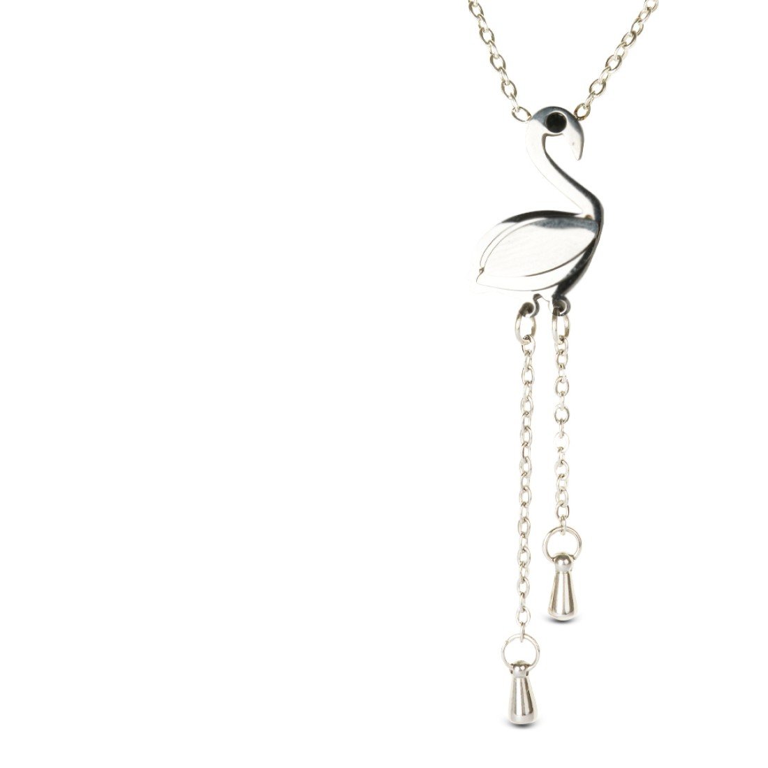 AFRA JEW Avis Necklace | Silver Stainless Steel | Contemporary Bird Charm | AFJ90001N