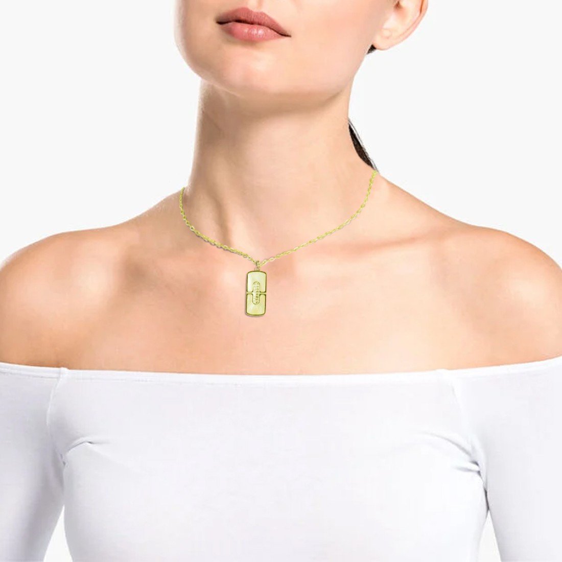AFRA JEW Glaze Necklace | Gold Stainless Steel | Elegant Shimmer Finish | AFJ10003N - Image 2