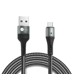 AFRA USB Charging Cable AF-0003MUSB – 2.4A, Nylon-Braided, Micro USB, Tangle-Free & LED Indicator