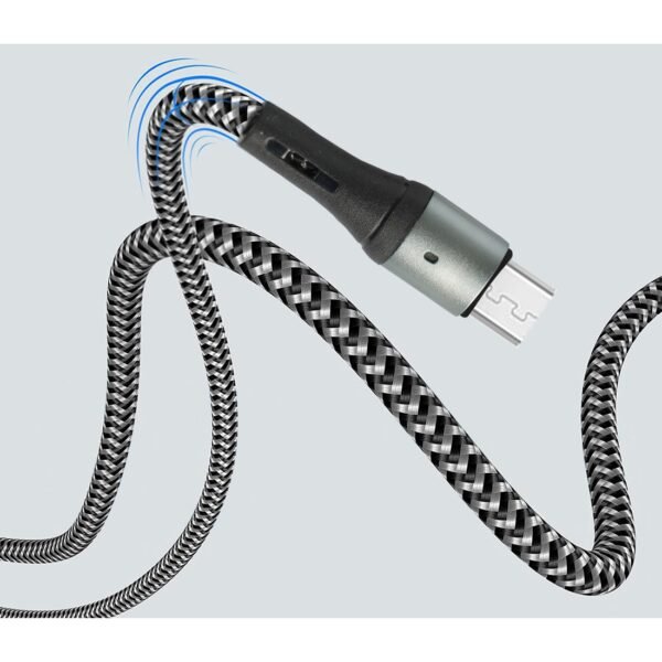 AFRA USB Charging Cable AF-0003MUSB – 2.4A, Nylon-Braided, Micro USB, Tangle-Free & LED Indicator - Image 2